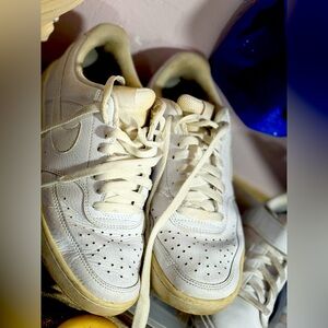 White Sneakers with Cream Accents